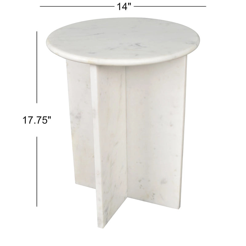 Table d'appoint contemporaine en marbre naturel fait main en forme de X Cecil 17.75, par JONATHAN Y.