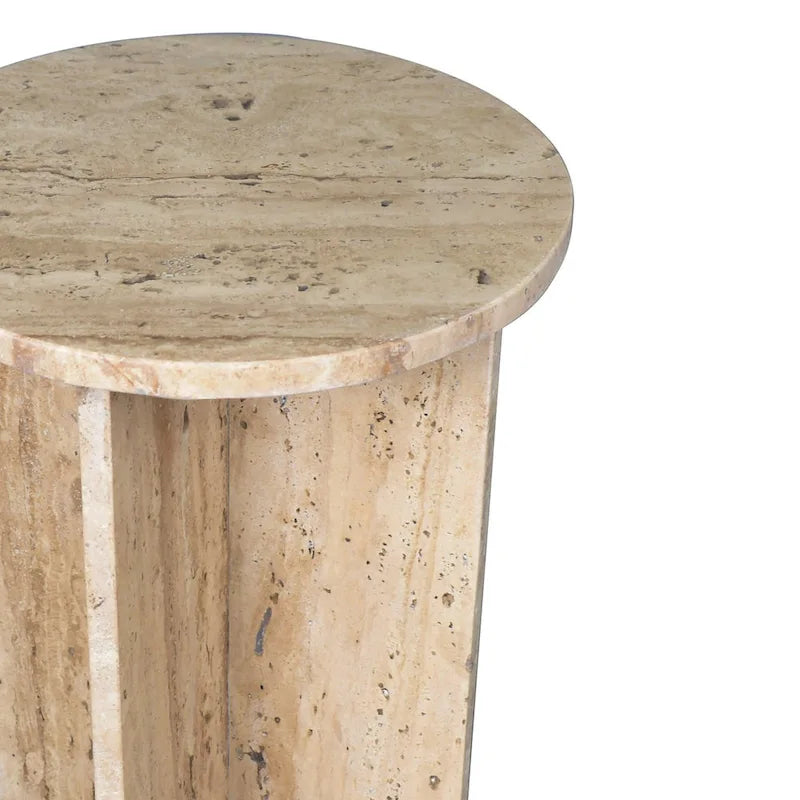 Table d'appoint contemporaine en marbre naturel fait main en forme de X Cecil 17.75, par JONATHAN Y.
