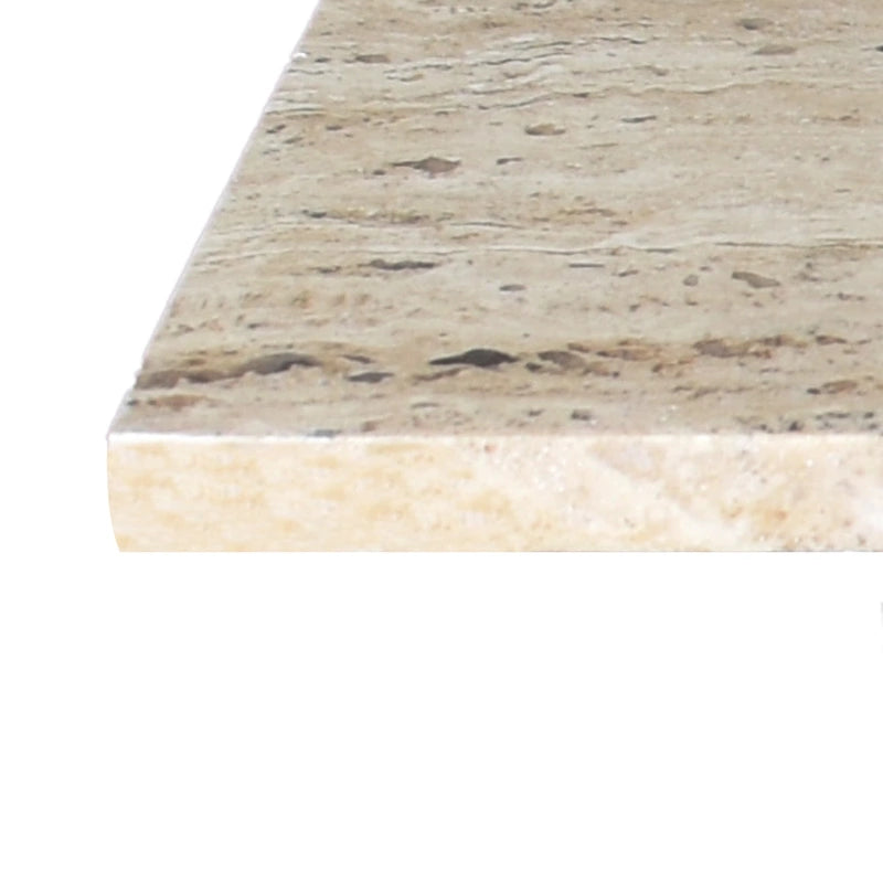 Tavolino finale a T Venus 18.5 in marmo naturale contemporaneo fatto a mano, grigio/beige, di JONATHAN Y.