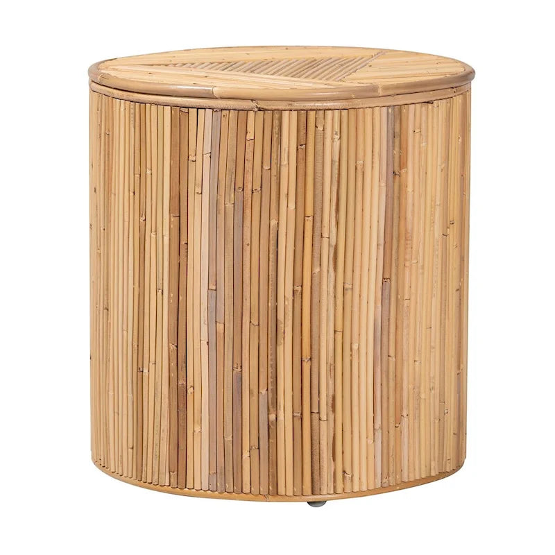 Tavolino Milagra moderno bohémien in rattan naturale