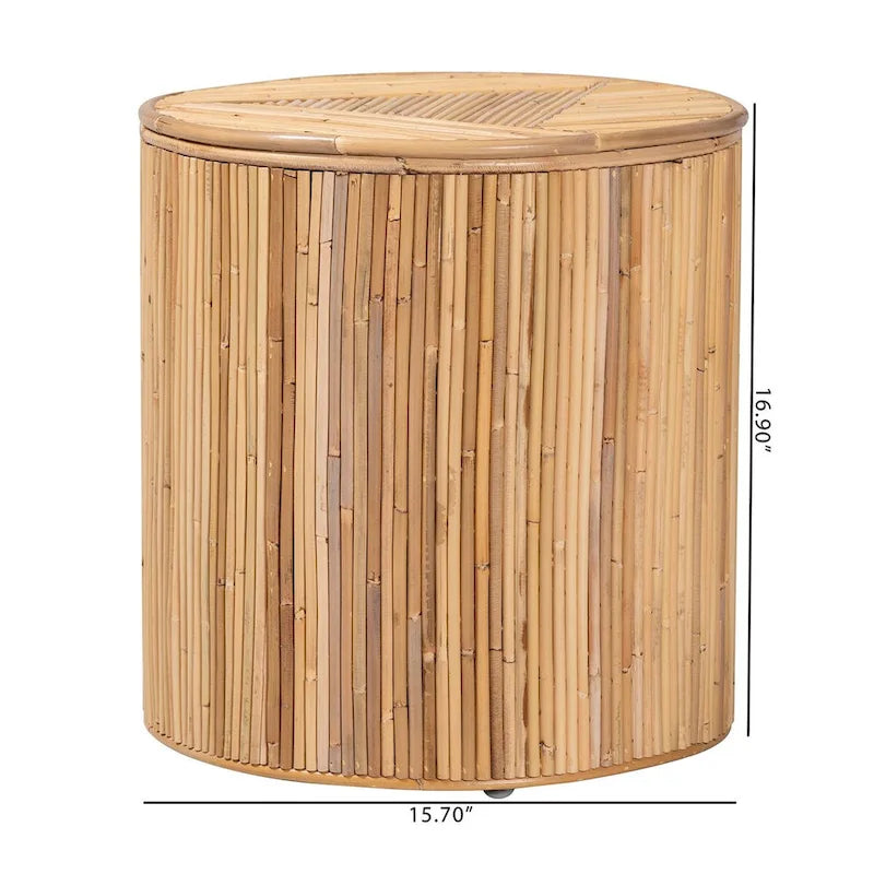 Tavolino Milagra moderno bohémien in rattan naturale