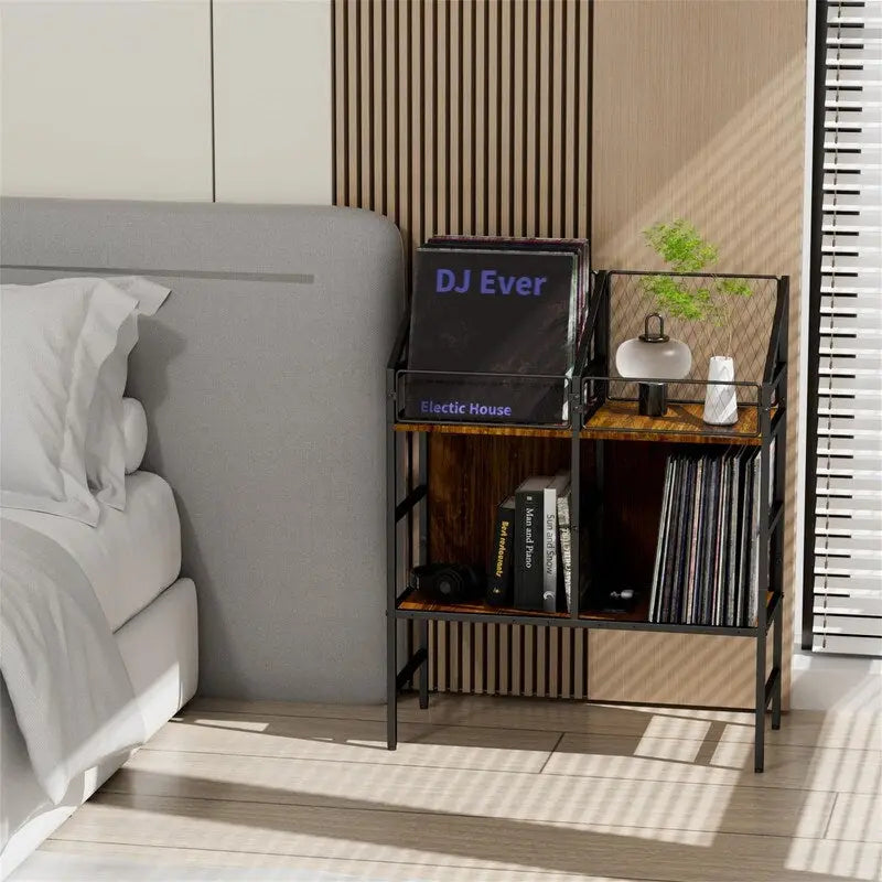 Présentoir de rangement pour disques vinyles - 10P x 27,8L x 34,5H