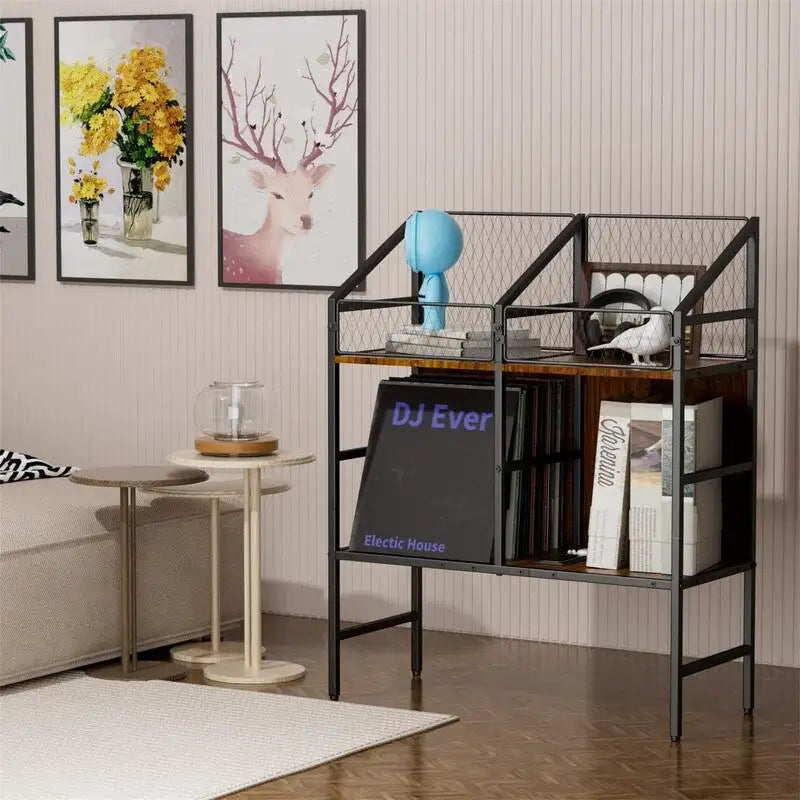 Présentoir de rangement pour disques vinyles - 10P x 27,8L x 34,5H