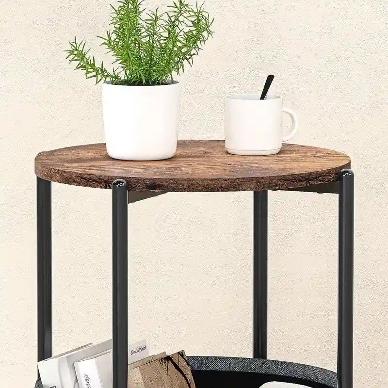 Tavolino rotondo in tessuto minimalista