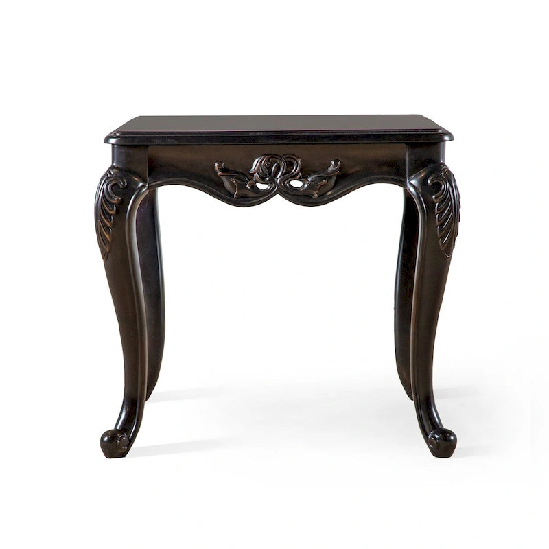 Tavolino Clarissa di Furniture of America in Legno Massello Tradizionale con Gambe Intagliate