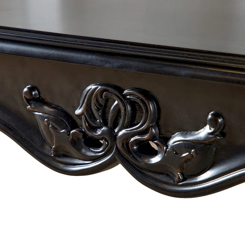 Tavolino Clarissa di Furniture of America in Legno Massello Tradizionale con Gambe Intagliate