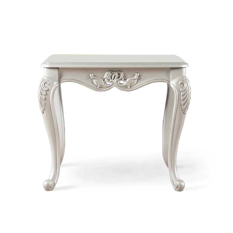 Tavolino Clarissa di Furniture of America in Legno Massello Tradizionale con Gambe Intagliate