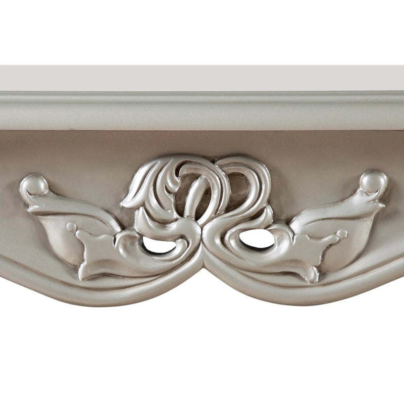 Tavolino Clarissa di Furniture of America in Legno Massello Tradizionale con Gambe Intagliate