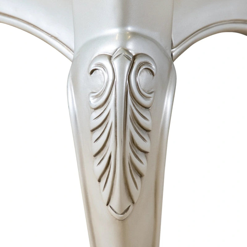 Tavolino Clarissa di Furniture of America in Legno Massello Tradizionale con Gambe Intagliate