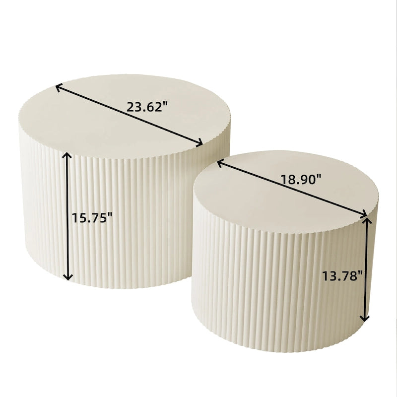Set di tavolini da caffè sovrapponibili Wave Stripe