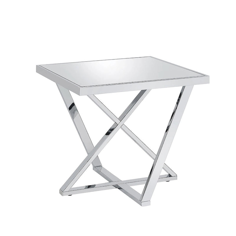 Set tavolino da caffè Starrla Glam Chrome Glass Top 2 pezzi di Furniture of America