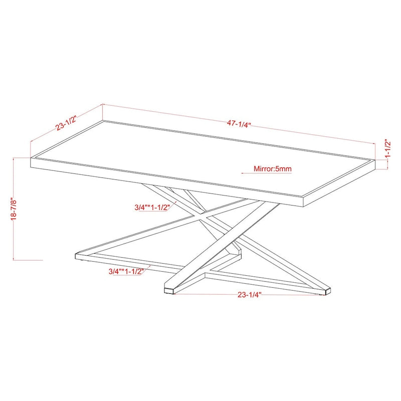 Set tavolino da caffè Starrla Glam Chrome Glass Top 2 pezzi di Furniture of America