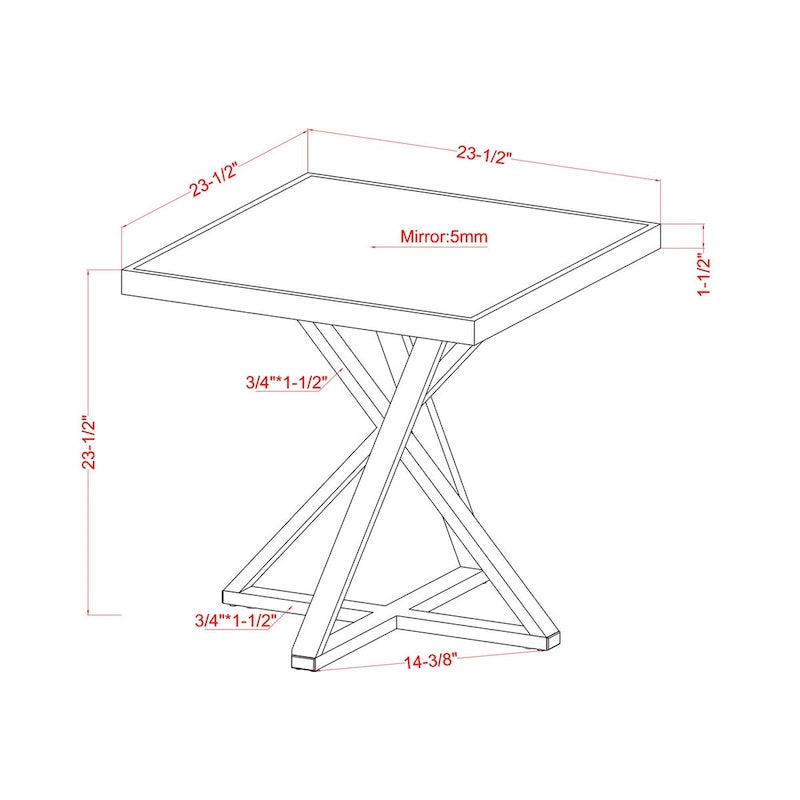 Set tavolino da caffè Starrla Glam Chrome Glass Top 2 pezzi di Furniture of America