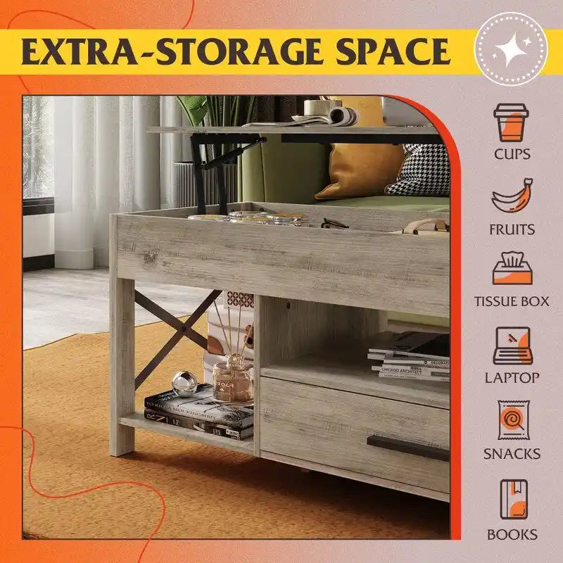 Tavolino da salotto con contenitore - 18,9P x 38,58L x 17,83A