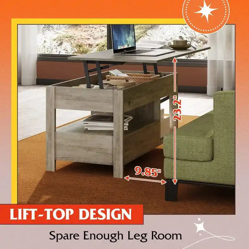 Tavolino da salotto con contenitore - 18,9P x 38,58L x 17,83A