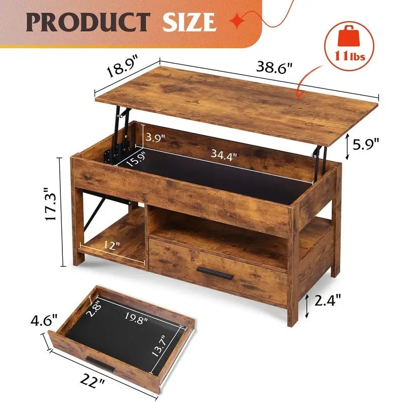 Tavolino da salotto con contenitore - 18,9P x 38,58L x 17,83A