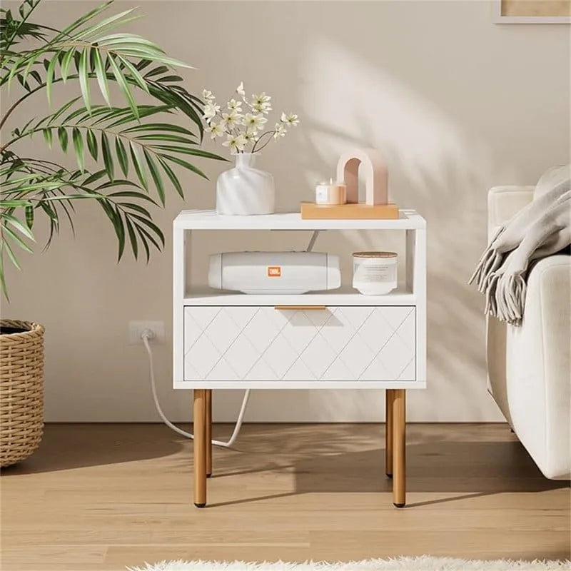 Comodino con Stazione di Ricarica - 30P x 40L x 56A