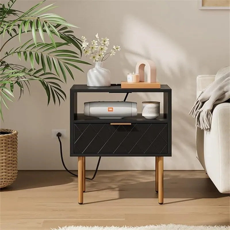 Comodino con Stazione di Ricarica - 30P x 40L x 56A