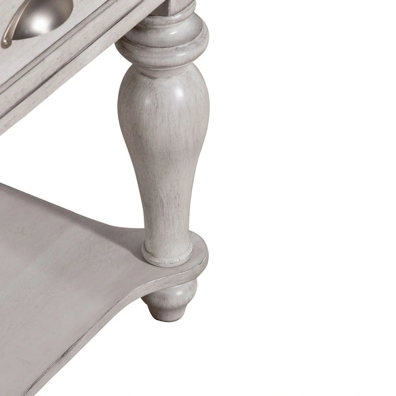 Set Tavolino da Salotto 3 Pezzi Ocean Isle Bianco Antico e Pino Weathered