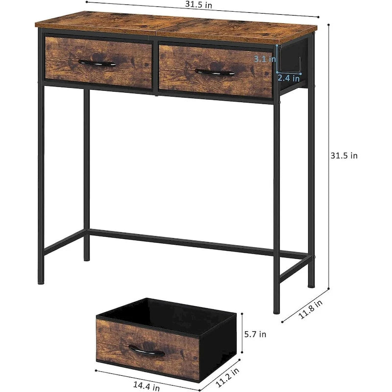 Petite console avec 2 tiroirs