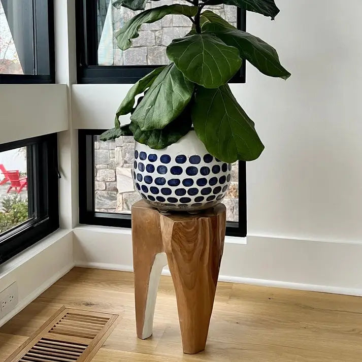 Tabouret Java en racine de teck