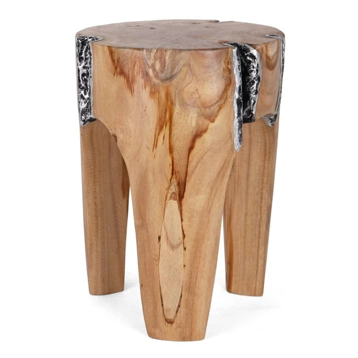 Tabouret Java en racine de teck