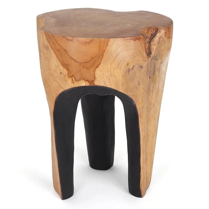 Tabouret Java en racine de teck