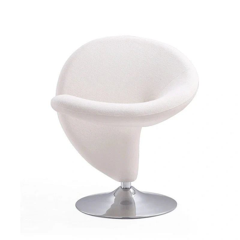 Poltrona girevole accent Curl Chrome di Manhattan Comfort in misto lana (Set di 2)