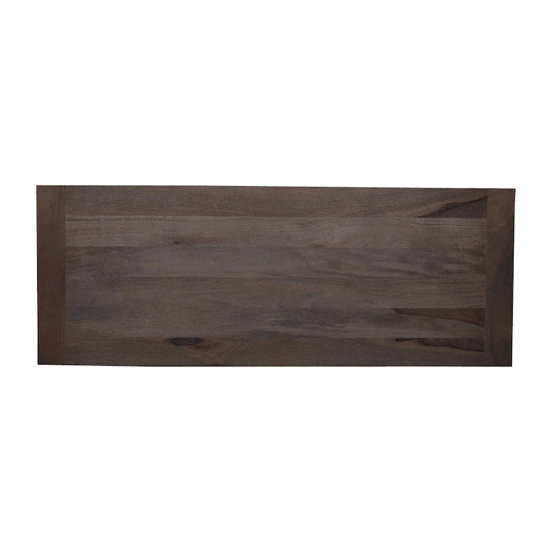 Tavolo a Cavalletto Industriale Conway da 66 Pollici con Ruote - Legno di Mango e Metallo