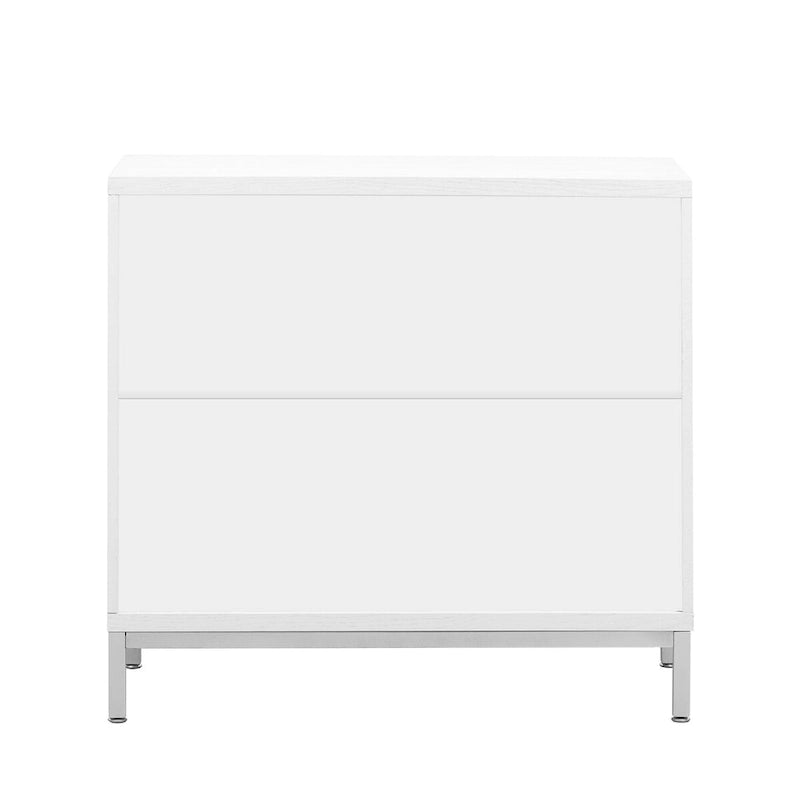 Credenza Armadietto con impiallacciatura in legno massello e struttura in metallo per soggiorno, ingresso