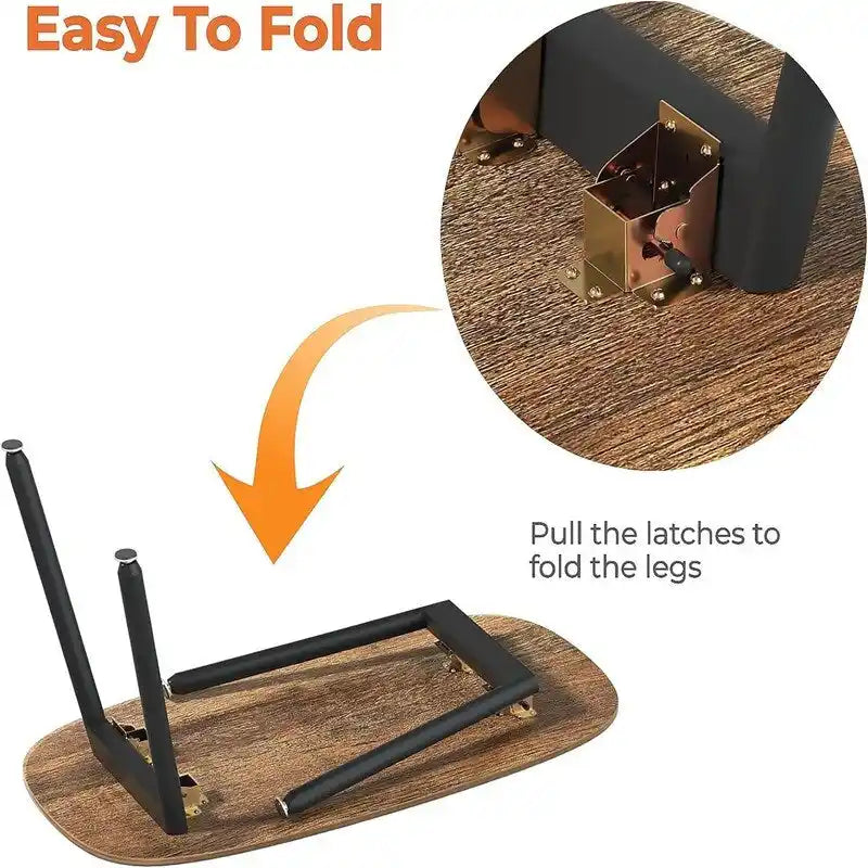 Tavolino da caffè pieghevole, stile rustico country - 31,5D x 15,7W x 17,7H