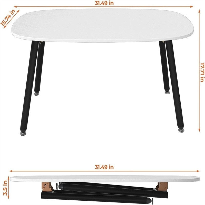 Tavolino da caffè pieghevole, stile rustico country - 31,5D x 15,7W x 17,7H