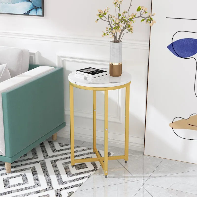Set di 2 tavolini, tavolino da caffè piccolo, tavolino rotondo, tavolino da comodino per soggiorno, camera da letto