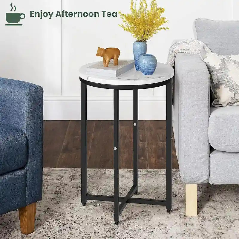Set di 2 tavolini, tavolino da caffè piccolo, tavolino rotondo, tavolino da comodino per soggiorno, camera da letto