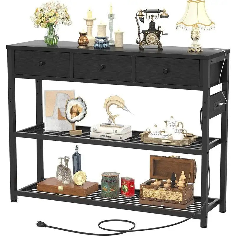 Tavolo da ingresso da 47" con prese e porte USB - 11,8P x 47,2L x 31,8A