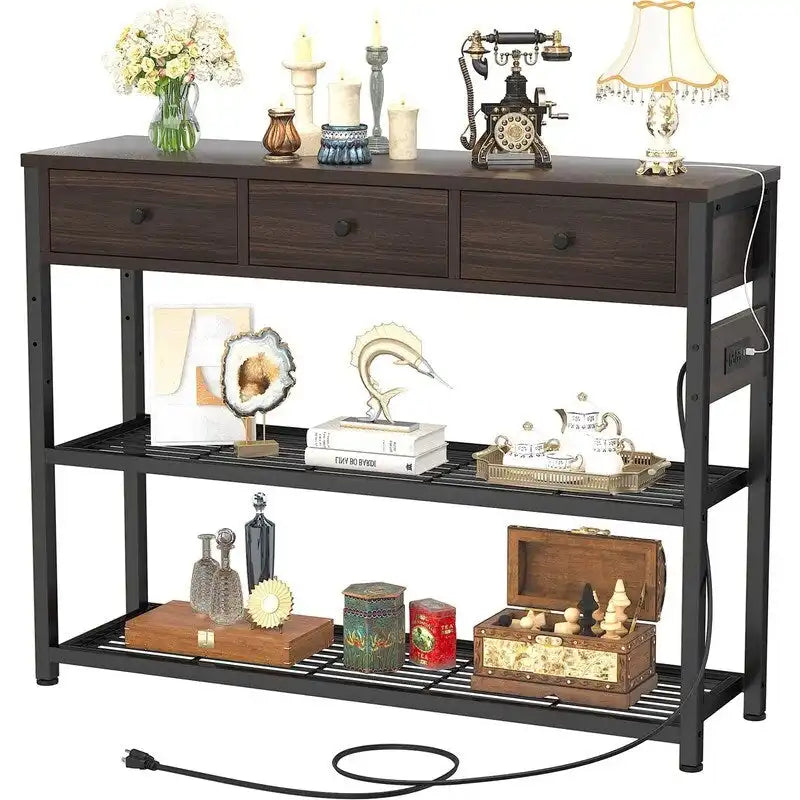 Tavolo da ingresso da 47" con prese e porte USB - 11,8P x 47,2L x 31,8A