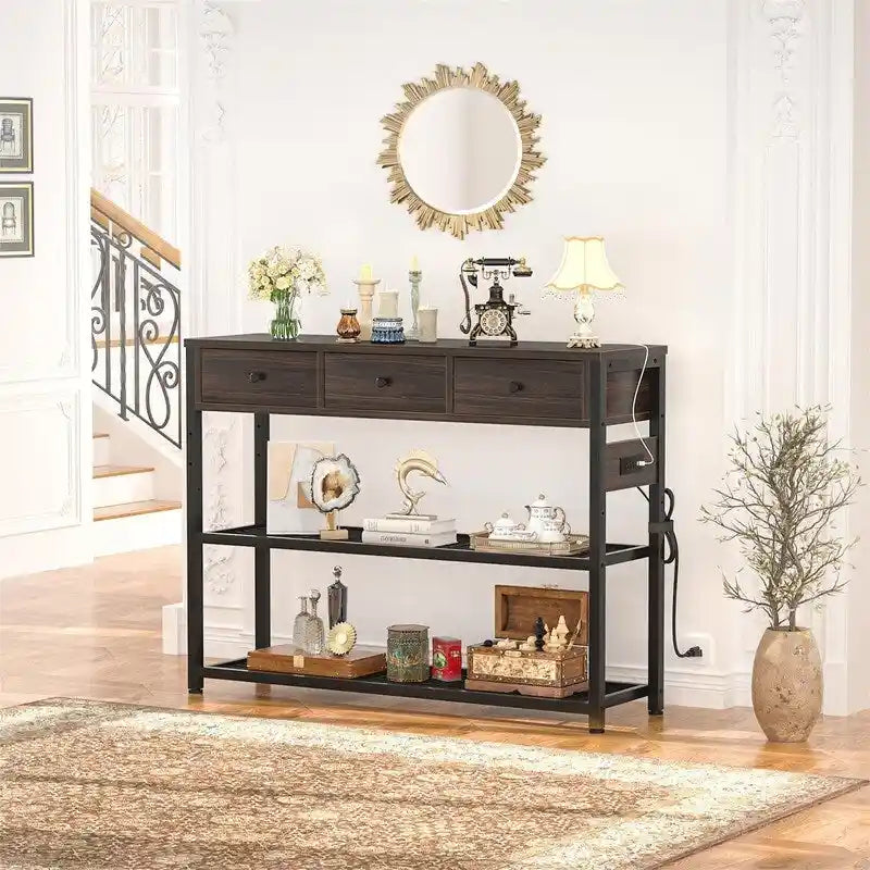 Tavolo da ingresso da 47" con prese e porte USB - 11,8P x 47,2L x 31,8A