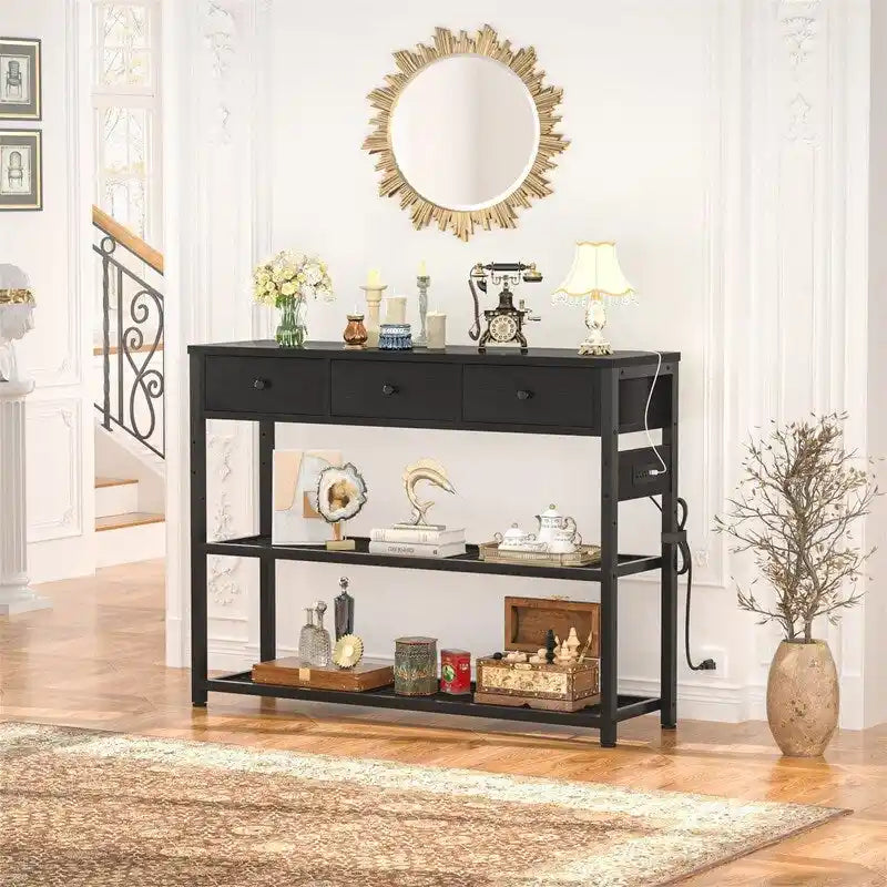 Tavolo da ingresso da 47" con prese e porte USB - 11,8P x 47,2L x 31,8A