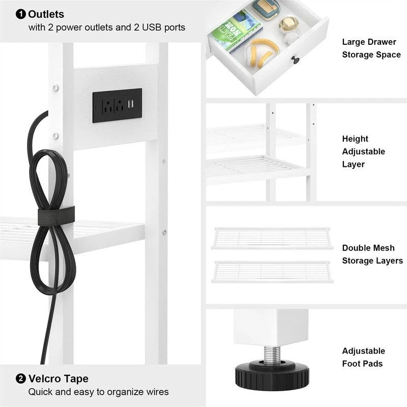 Tavolo da ingresso da 47" con prese e porte USB - 11,8P x 47,2L x 31,8A