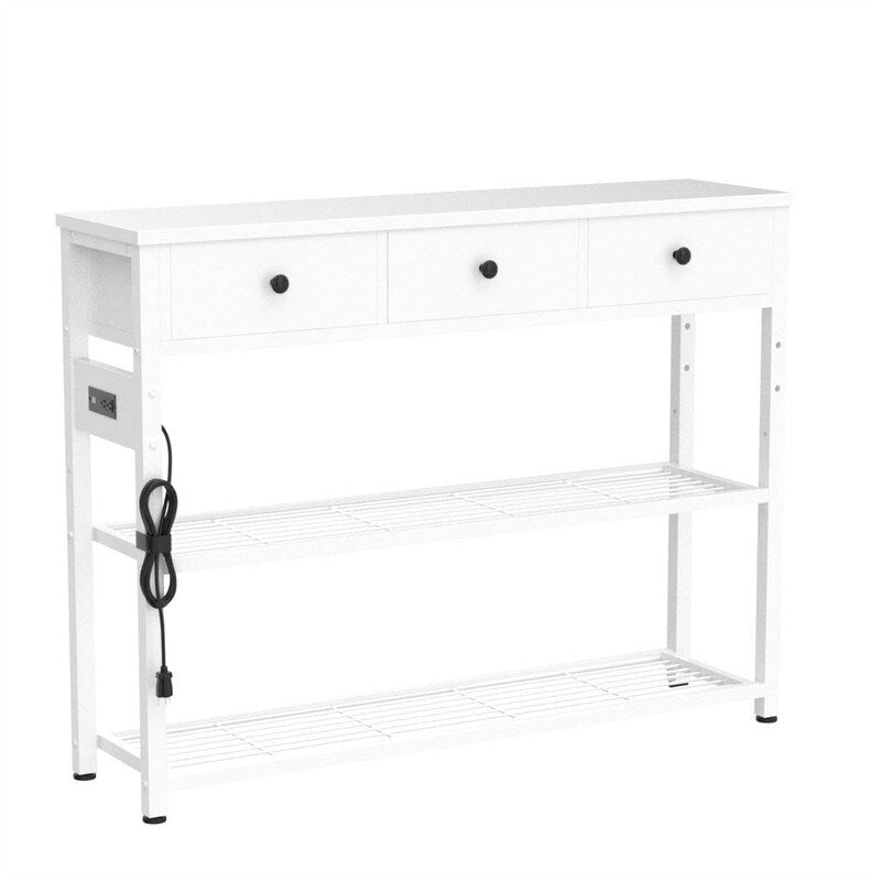 Tavolo da ingresso da 47" con prese e porte USB - 11,8P x 47,2L x 31,8A