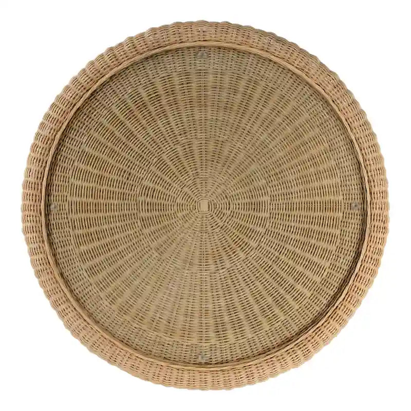 Tavolino da caffè smerlato in rattan Flora