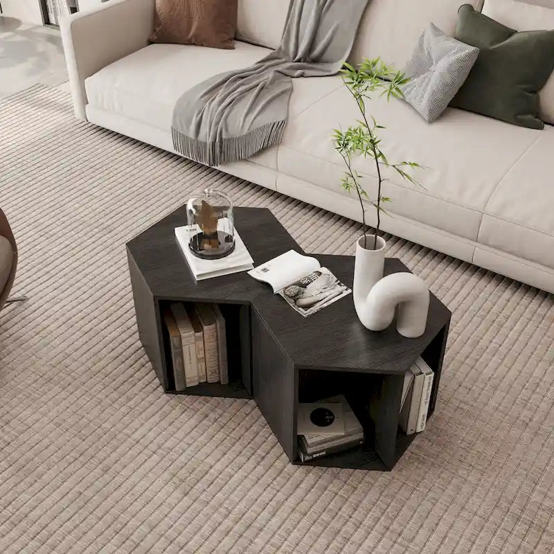 Table basse hexagonale, table d'appoint, table de chevet