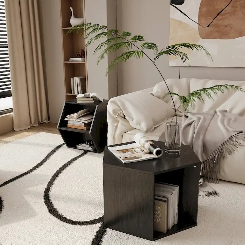 Table basse hexagonale, table d'appoint, table de chevet