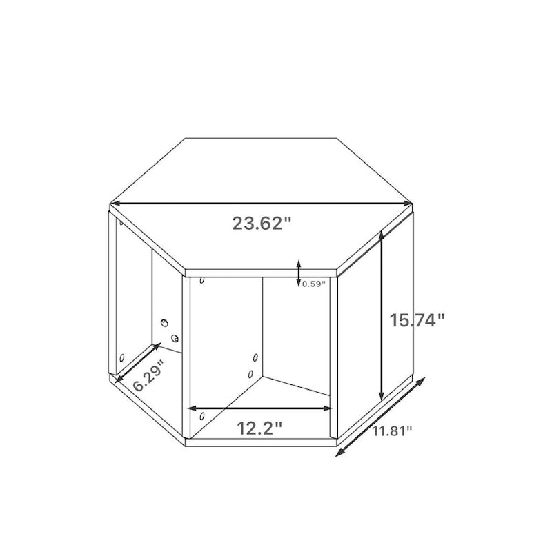Table basse hexagonale, table d'appoint, table de chevet