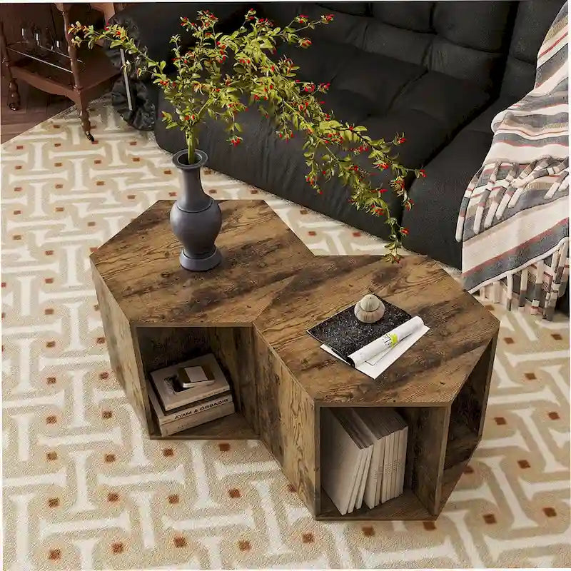 Table basse hexagonale, table d'appoint, table de chevet