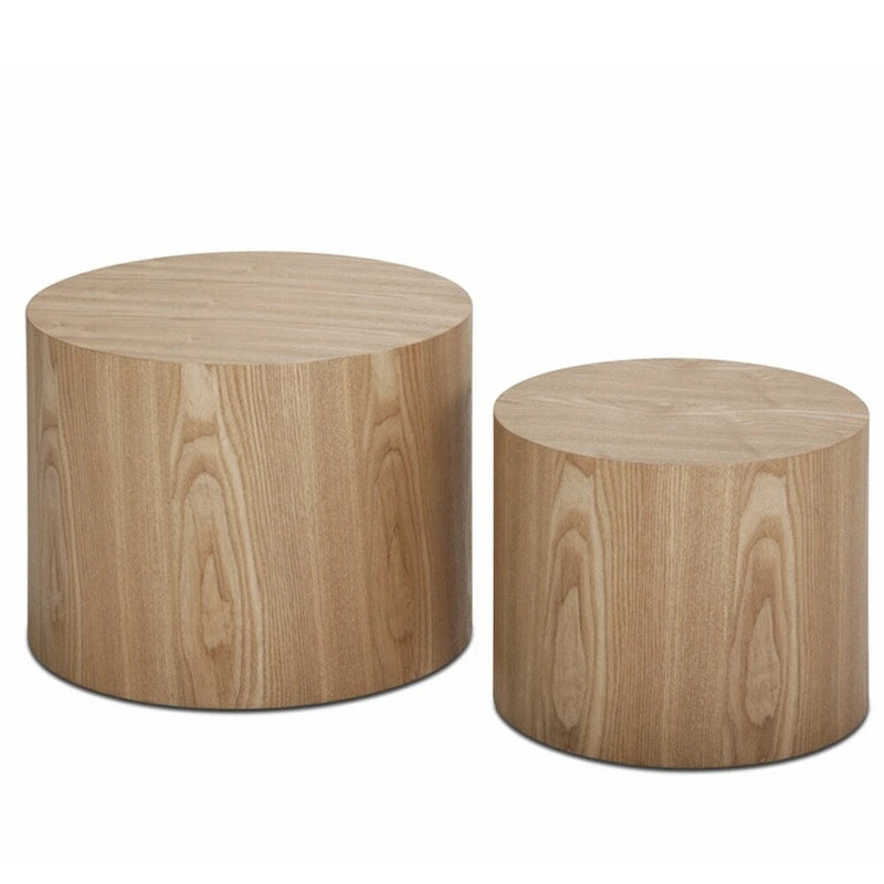 Table basse d'appoint en placage - lot de 2