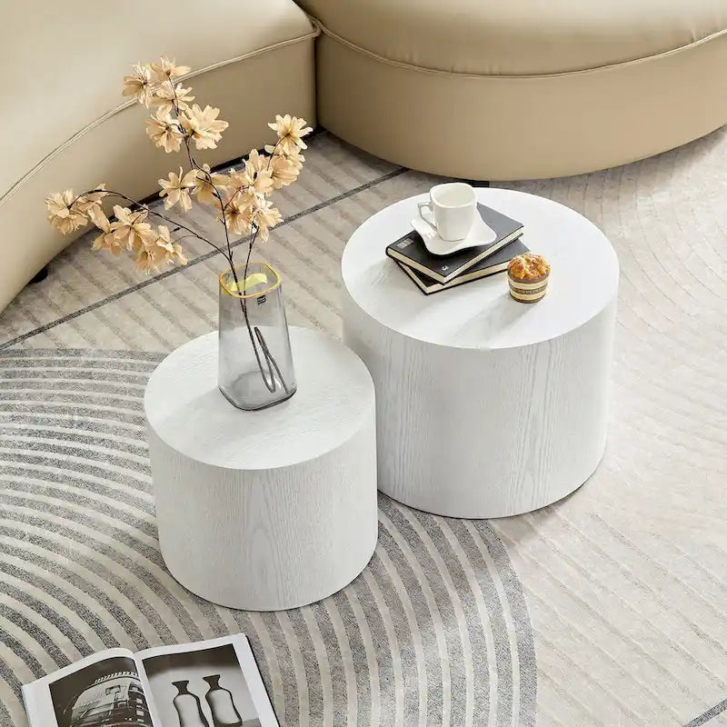 Table basse d'appoint en placage - lot de 2
