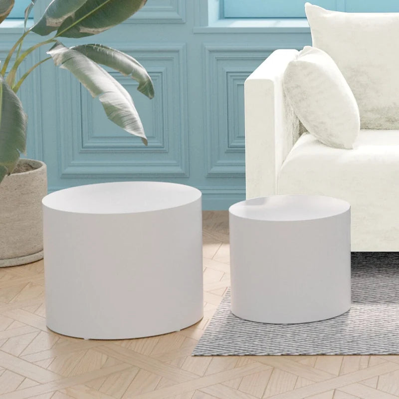 Table basse d'appoint en placage - lot de 2
