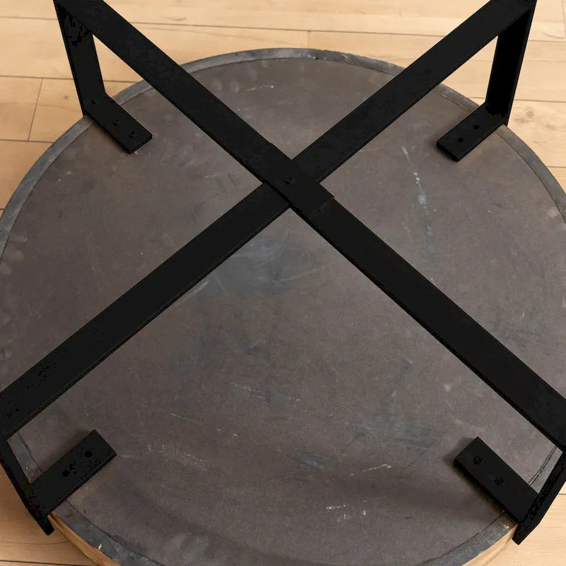 31.29Table Basse Ronde Moderne Rétro avec Raccord