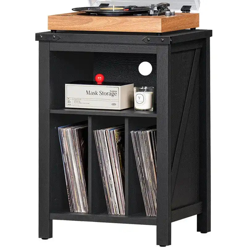 Mobile per giradischi con contenitore per dischi in vinile - 15,74P x 19,68L x 29,01A